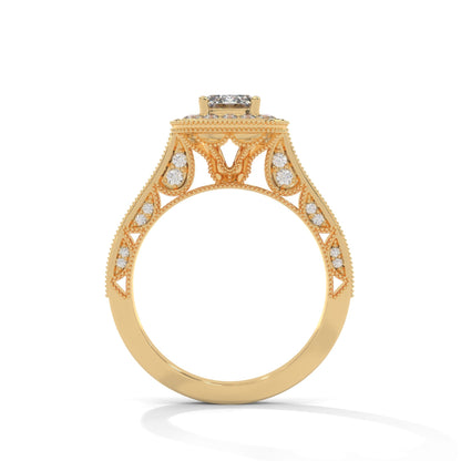 The Majestic Crest 1.65 CTW Emerald-Cut Diamond Engagement Ring | E-VS1