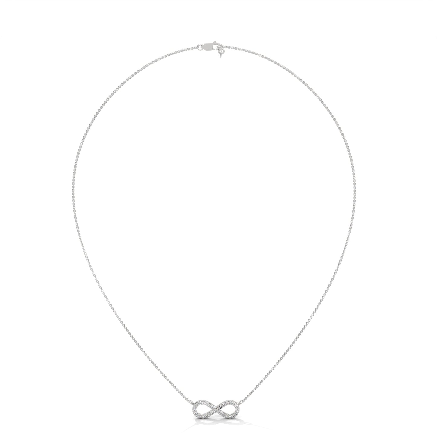 Infinite Sparkle: 14K Gold Diamond Infinity Pendant Necklace | 0.16 CTW