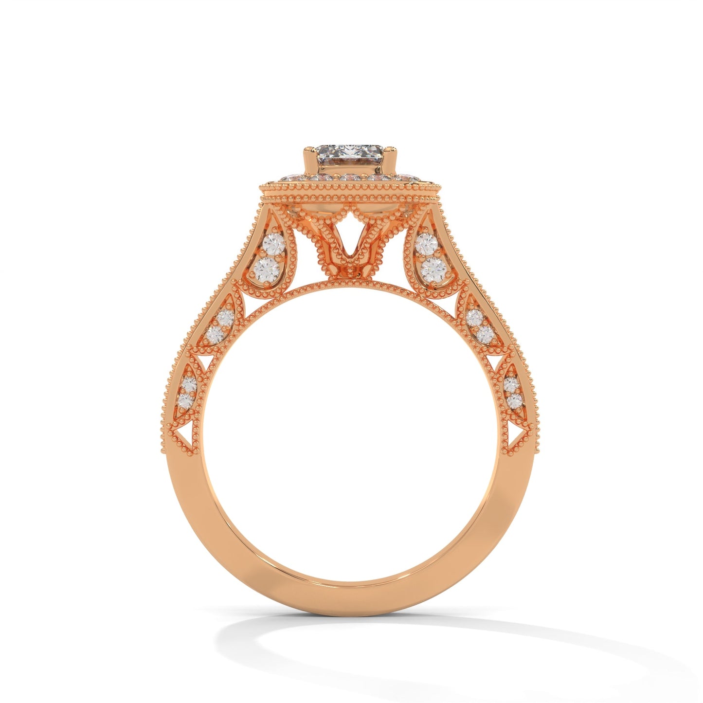 The Majestic Crest 1.65 CTW Emerald-Cut Diamond Engagement Ring | E-VS1