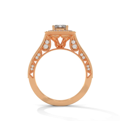 The Majestic Crest 1.65 CTW Emerald-Cut Diamond Engagement Ring | E-VS1