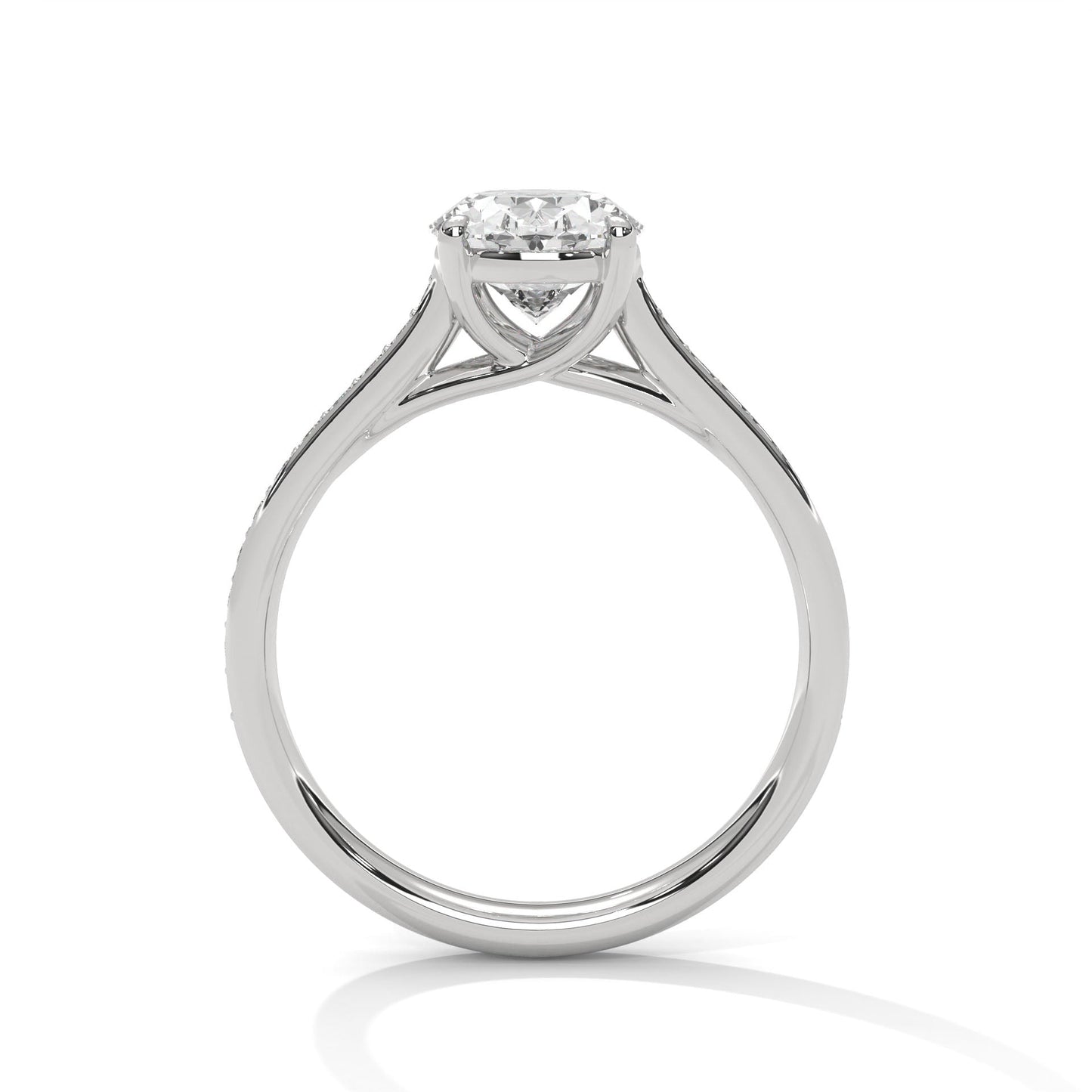 Valencia 3ct Oval Lab-Grown Diamond Pav Engagement Ring | 3.26 CTW