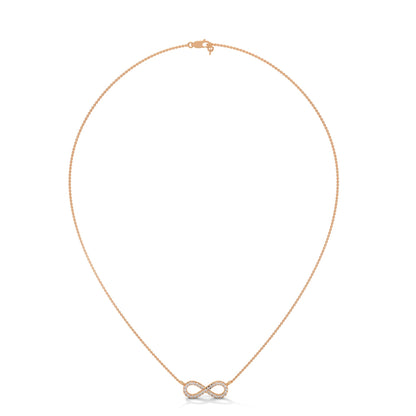 Infinite Sparkle: 14K Gold Diamond Infinity Pendant Necklace | 0.16 CTW
