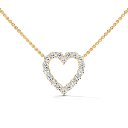 Everlasting Love: 14K Gold Diamond Heart Pendant Necklace | 0.45 CTW