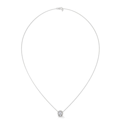 Ethereal Radiance: 14K Gold Round-Cut Diamond Pendant Necklace | 0.25CT