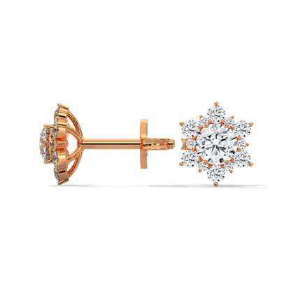 Floral Cluster Diamond Stud Earrings | 14K & 18K Gold | 0.75CTW