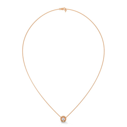 Ethereal Radiance: 14K Gold Round-Cut Diamond Pendant Necklace | 0.25CT