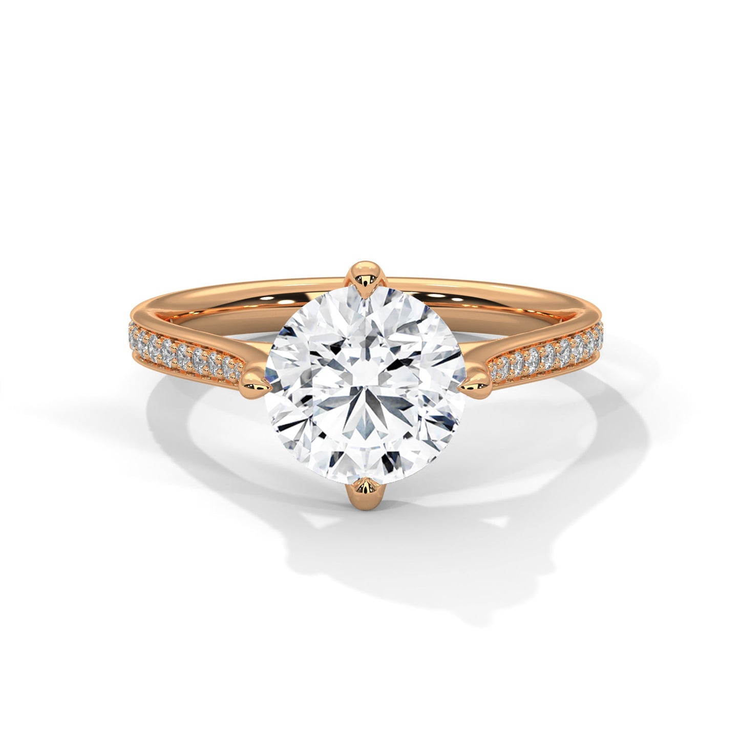 Ethereal Glow 1 CT Round-Cut Lab Grown Diamond Pave Ring | 1.18 CTW