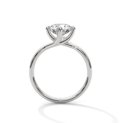 Graceful Bloom 1.5 CT Round-Cut Lab Grown Diamond Solitaire Ring | E VS1