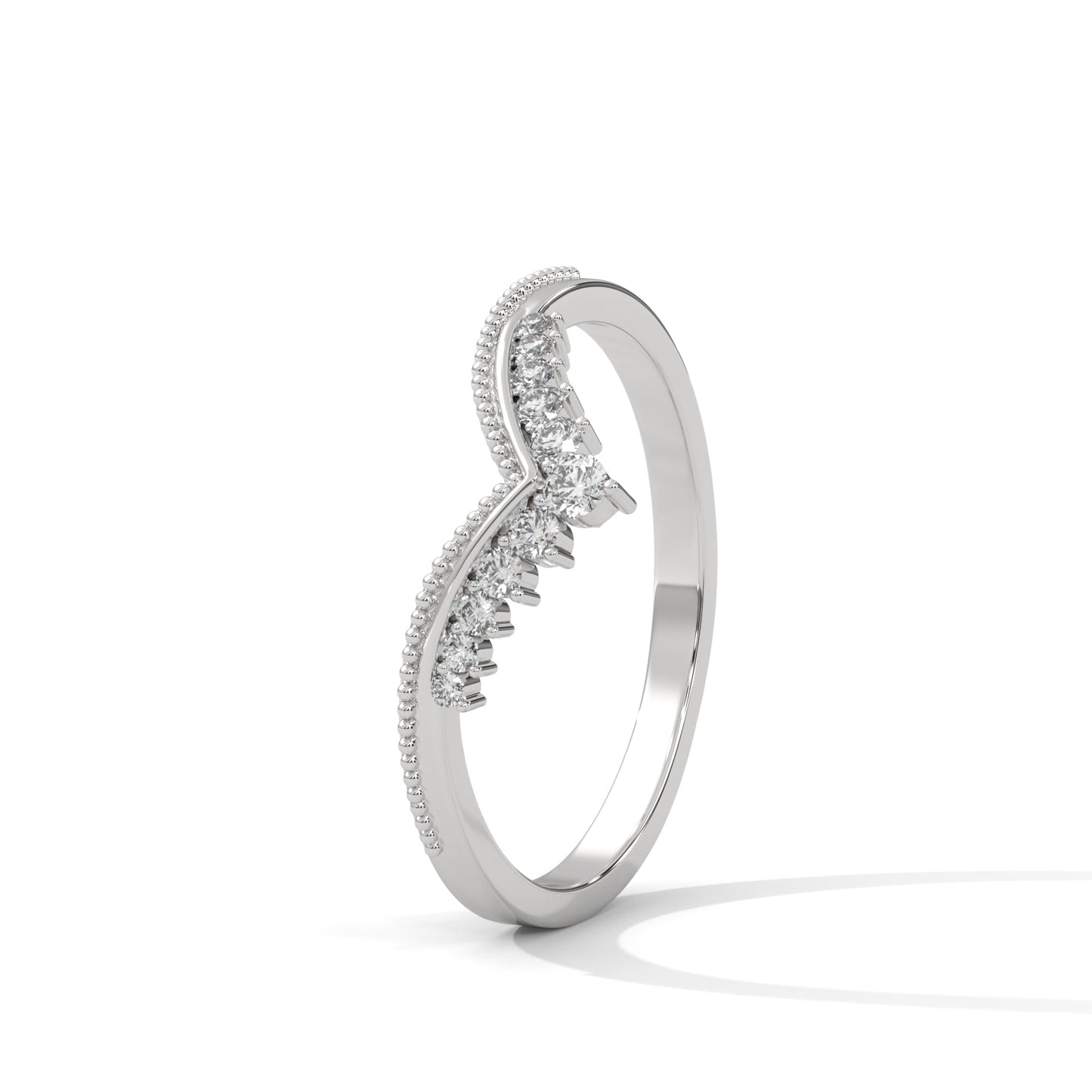 Vintage Round Lab-Grown Diamond Gold Wedding Band | 0.15 CTW