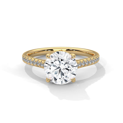 Radiant Harmony 1.5 CT Round-Cut Lab Grown Diamond Pave Ring | 1.72 CTW