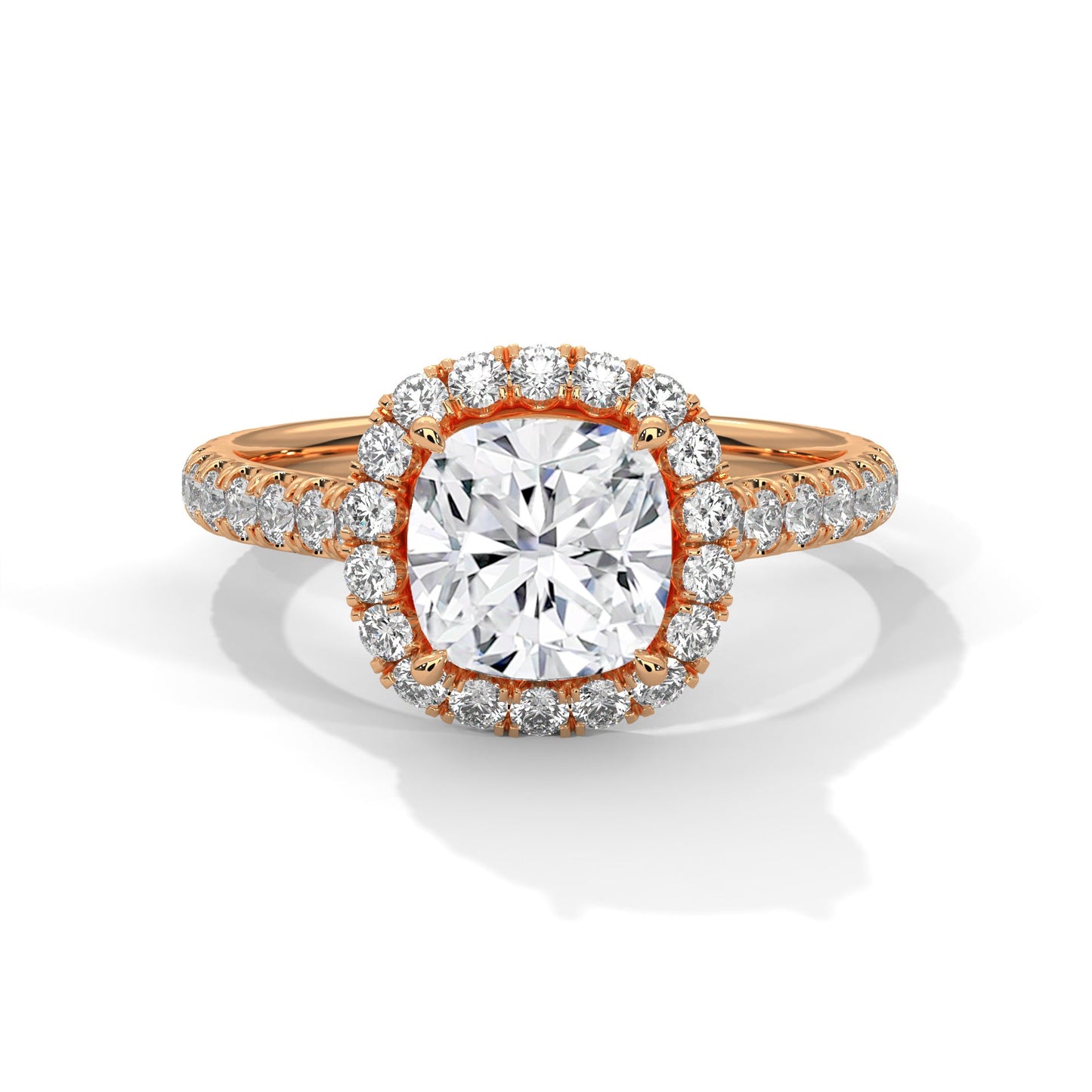 Regal Spark 1.5CT Cushion Lab-Grown Diamond Engagement Ring | 2.11 CTW