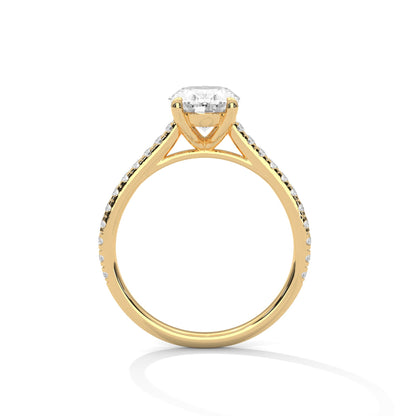 Grandeur Oval-Cut 2.22 CTW Lab-Grown Diamond Engagement Gold Ring