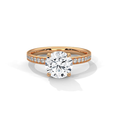 Shiny 1 CT Round-Cut Lab Grown Diamond Pave Ring | 1.46 CTW
