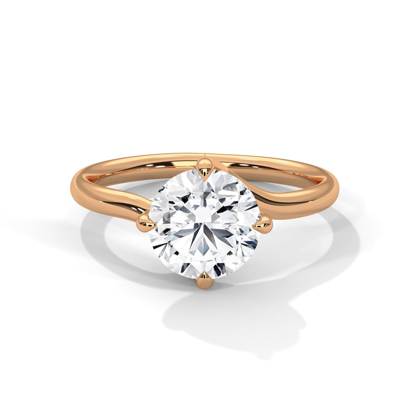 Graceful Bloom 1.5 CT Round-Cut Lab Grown Diamond Solitaire Ring | E VS1