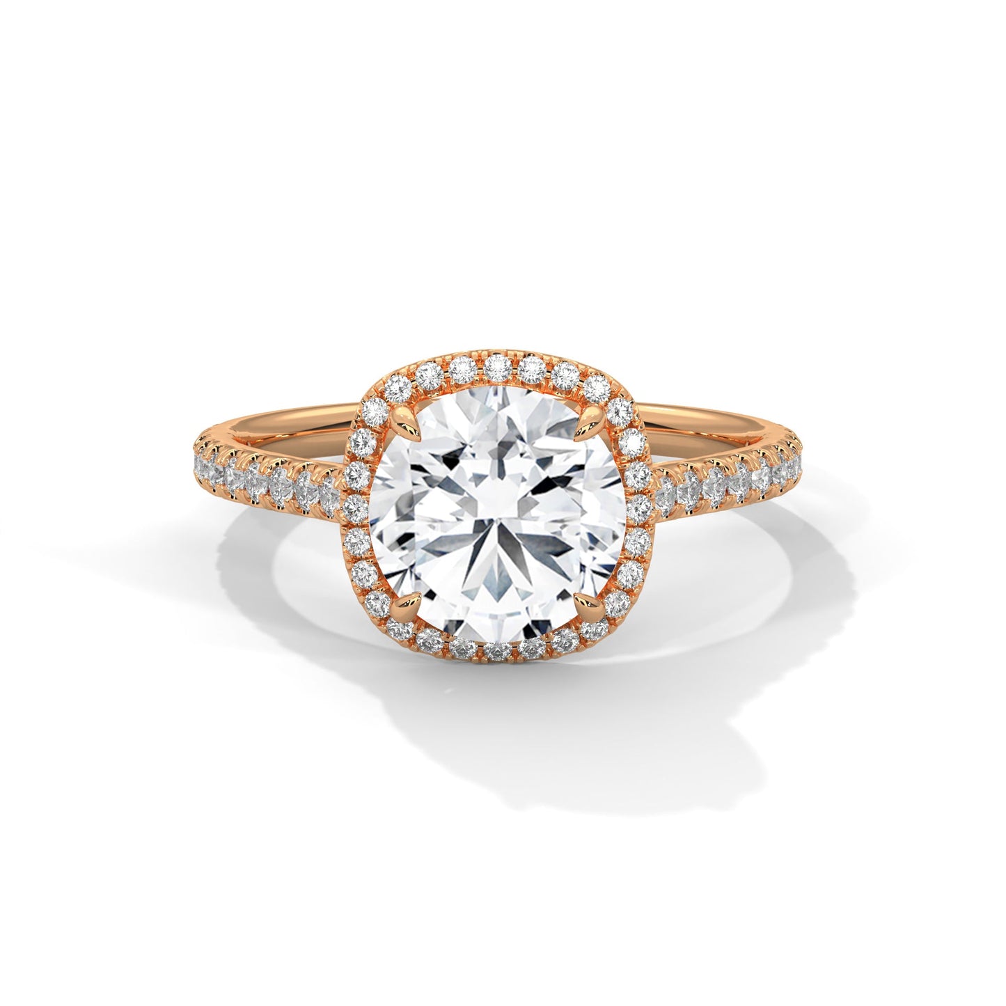 Seraphina Glow 1.5 CT Lab Grown Cushion-Cut Diamond Halo Ring | 1.86 CTW