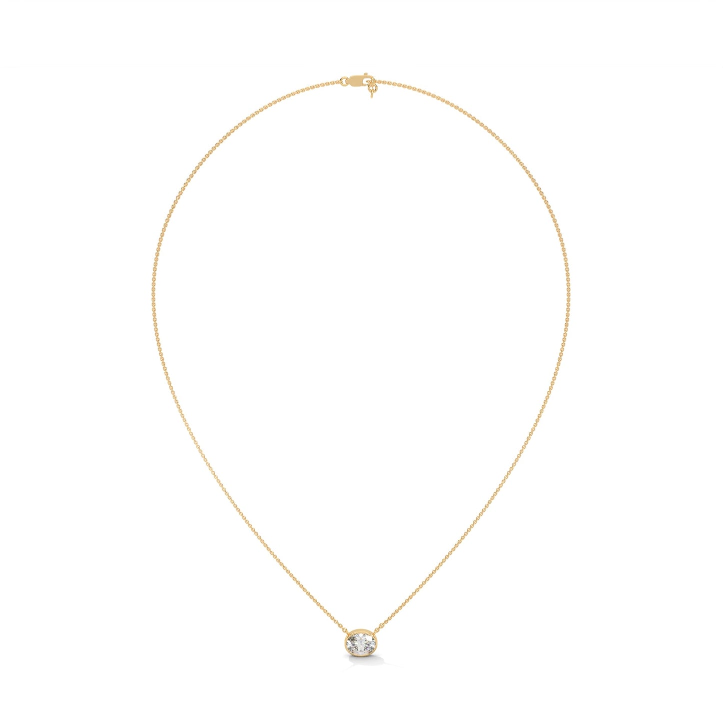 Luminous Glow Oval-Cut Diamond Pendant Necklace 0.75ct E-VS1 | 14K Gold |16”&18” Chain