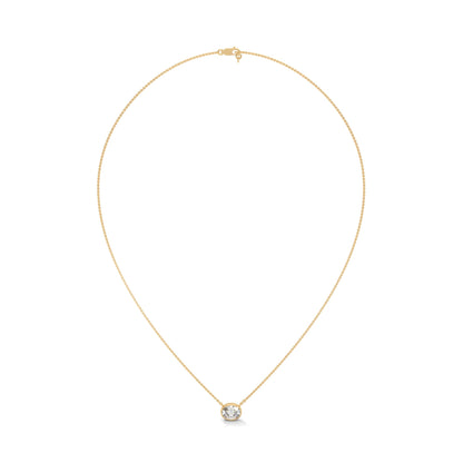 Luminous Glow Oval-Cut Diamond Pendant Necklace 0.75ct E-VS1 | 14K Gold |16”&18” Chain