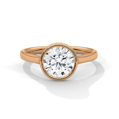 Modern Halo 1.5 CT Round-Cut Lab Grown Diamond Bezel Ring | 1.64 CTW