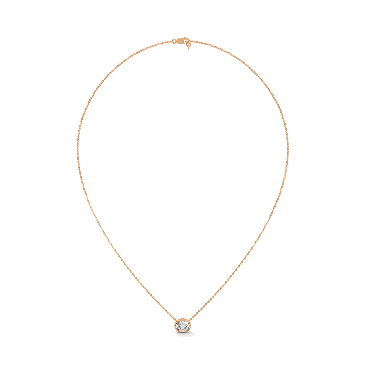Luminous Glow Oval-Cut Diamond Pendant Necklace 0.75ct E-VS1 | 14K Gold |16”&18” Chain