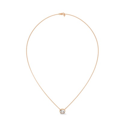 Luminous Glow Oval-Cut Diamond Pendant Necklace 0.75ct E-VS1 | 14K Gold |16”&18” Chain