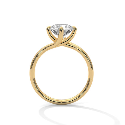 Graceful Bloom 1.5 CT Round-Cut Lab Grown Diamond Solitaire Ring | E VS1