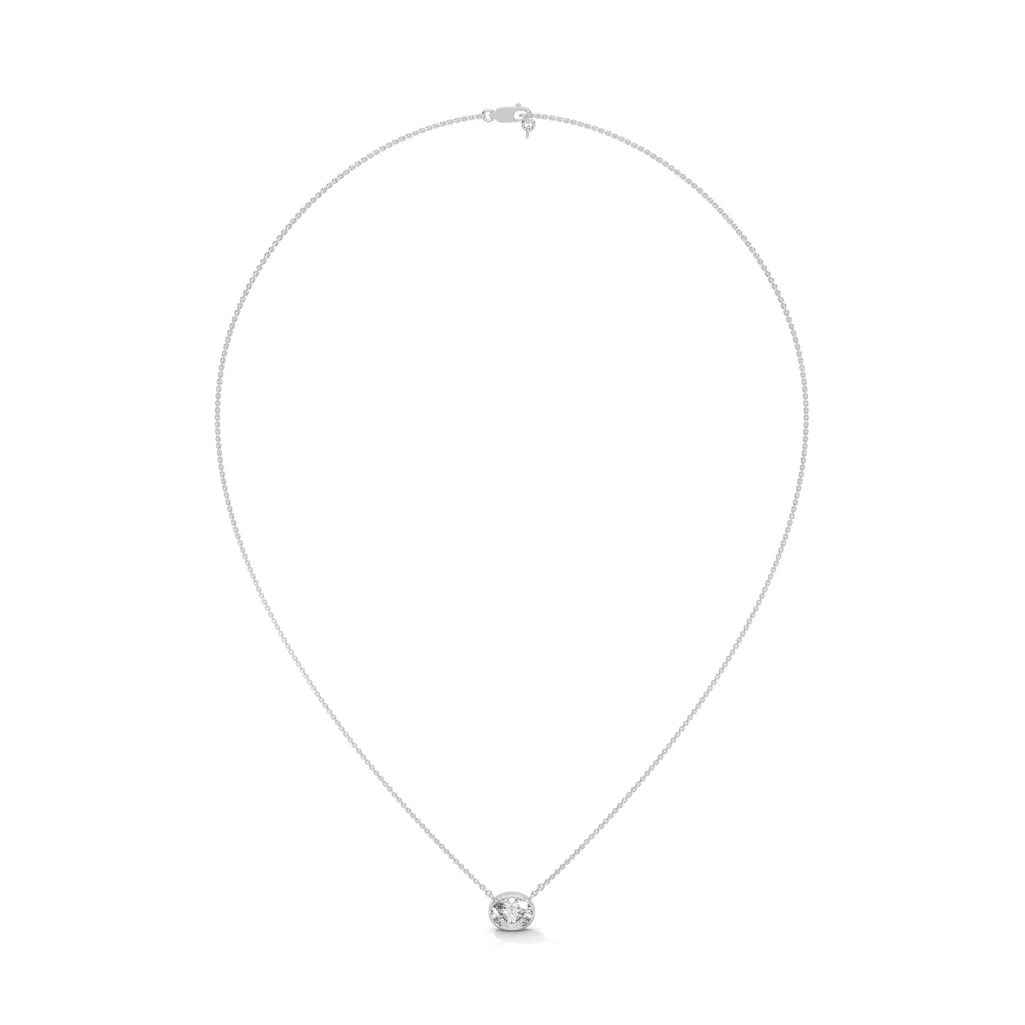 Luminous Glow Oval-Cut Diamond Pendant Necklace 0.75ct E-VS1 | 14K Gold |16”&18” Chain