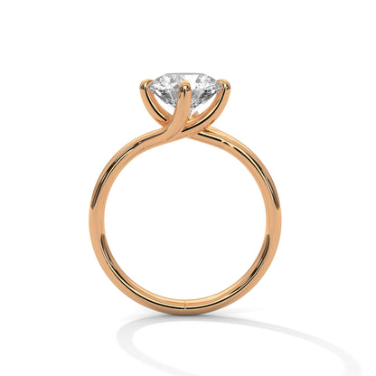 Graceful Bloom 1.5 CT Round-Cut Lab Grown Diamond Solitaire Ring | E VS1