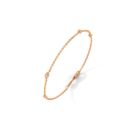 Gloria Bezel-Set Round-Cut Lab-Grown Diamond Gold Bracelet | 0.07 CTW