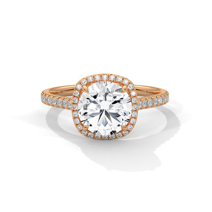 Radiance Halo 2.36 CTW Cushion-Cut Diamond Engagement Ring | F-VS1