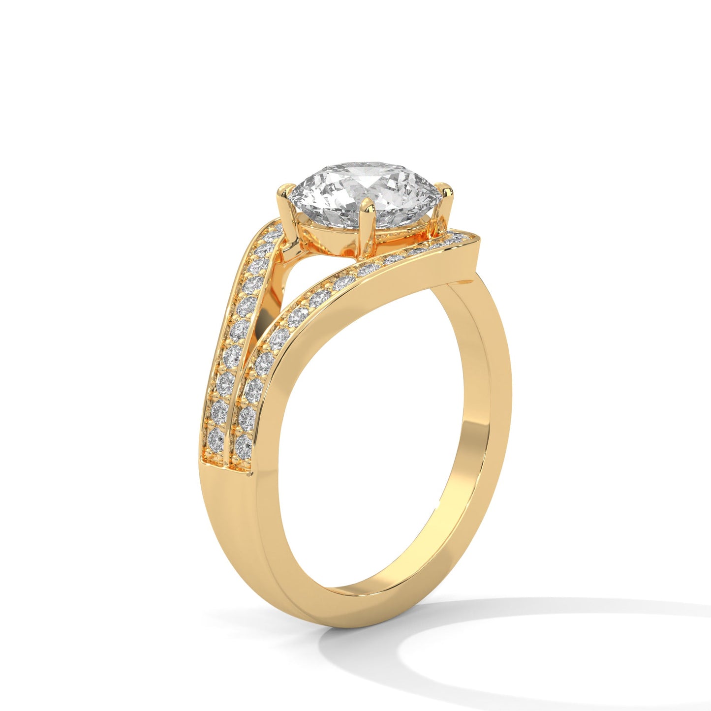 Elegant Swirl 1ct Round Lab-Grown Diamond Engagement Ring | 1.72 CTW