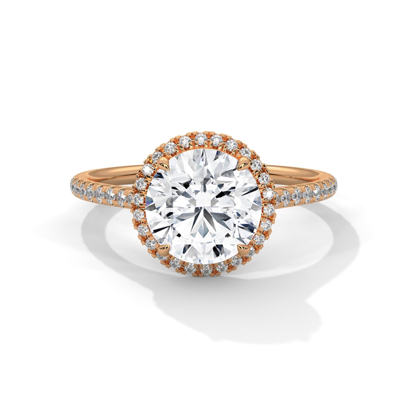 Luminous Halo 2.34 CTW Round-Cut Diamond Engagement Ring | E VVS1
