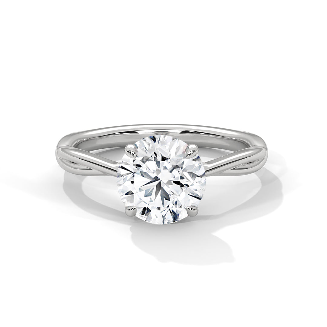 Elysian 2.00 CTW Round-Cut Diamond Twisted Solitaire Ring | 14K & 18K Gold