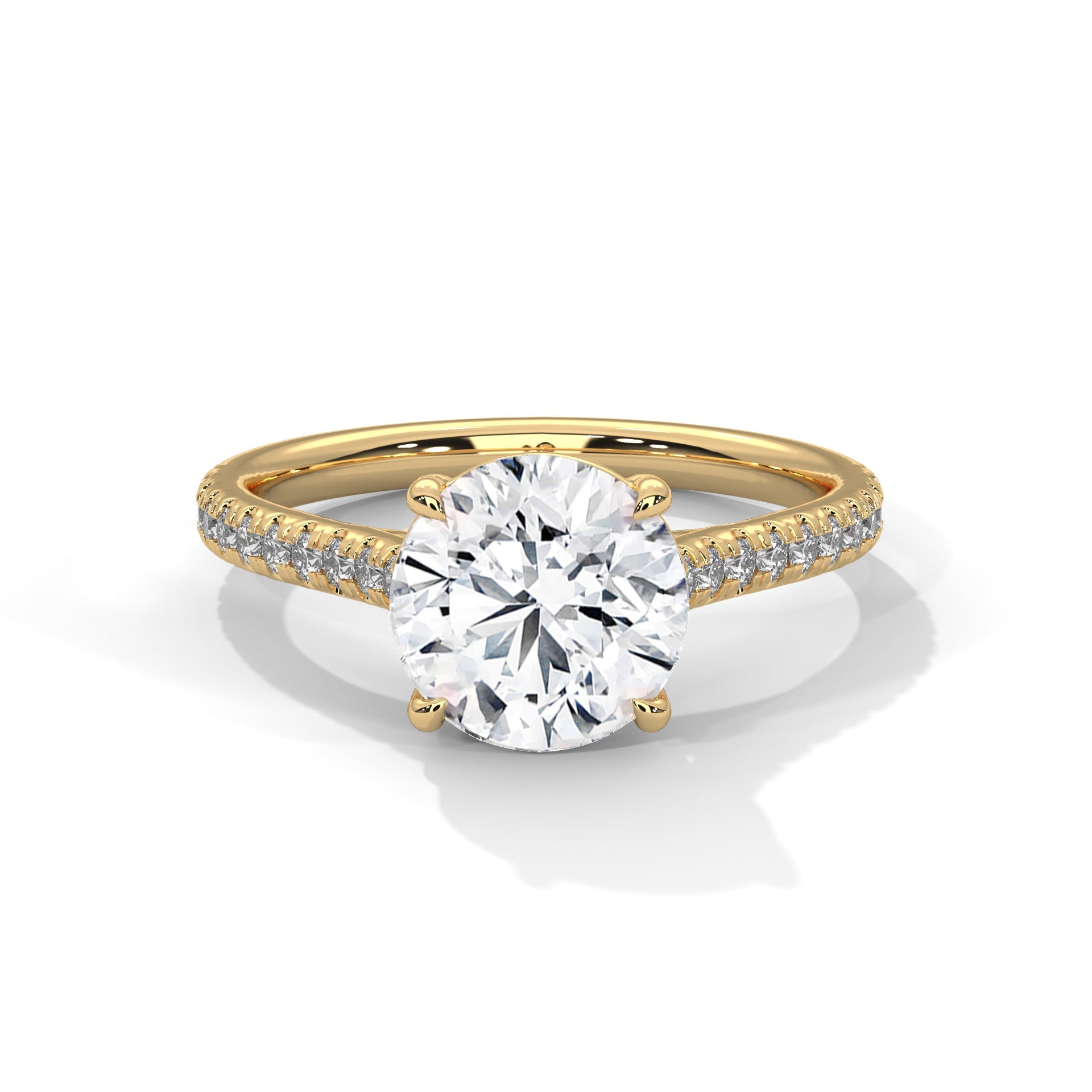 Lustrous Grace 1 CT Round-Cut Lab Grown Diamond Pave Ring | 1.22 CTW