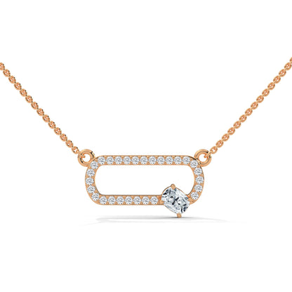 14K Gold Cushion-Cut Diamond Geometric Pendant Necklace | 0.57 CTW