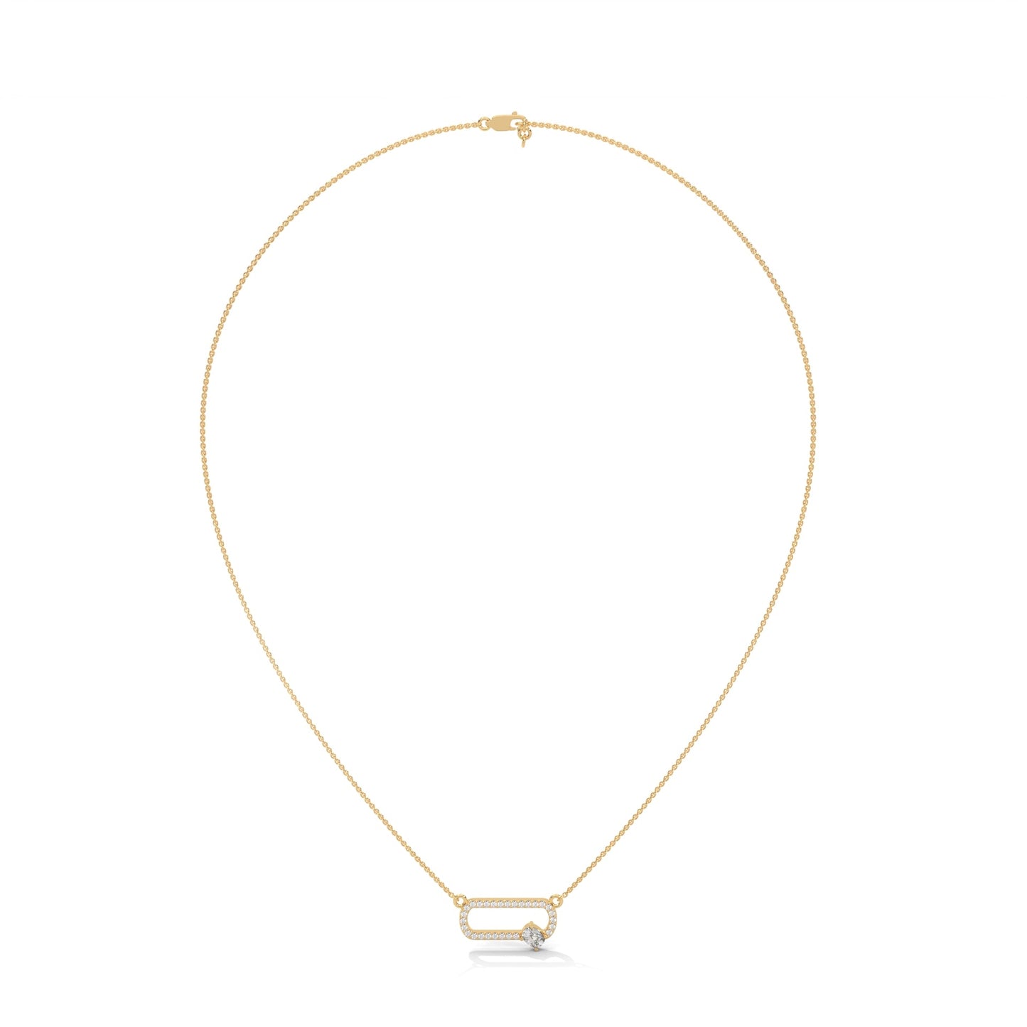 14K Gold Cushion-Cut Diamond Geometric Pendant Necklace | 0.57 CTW