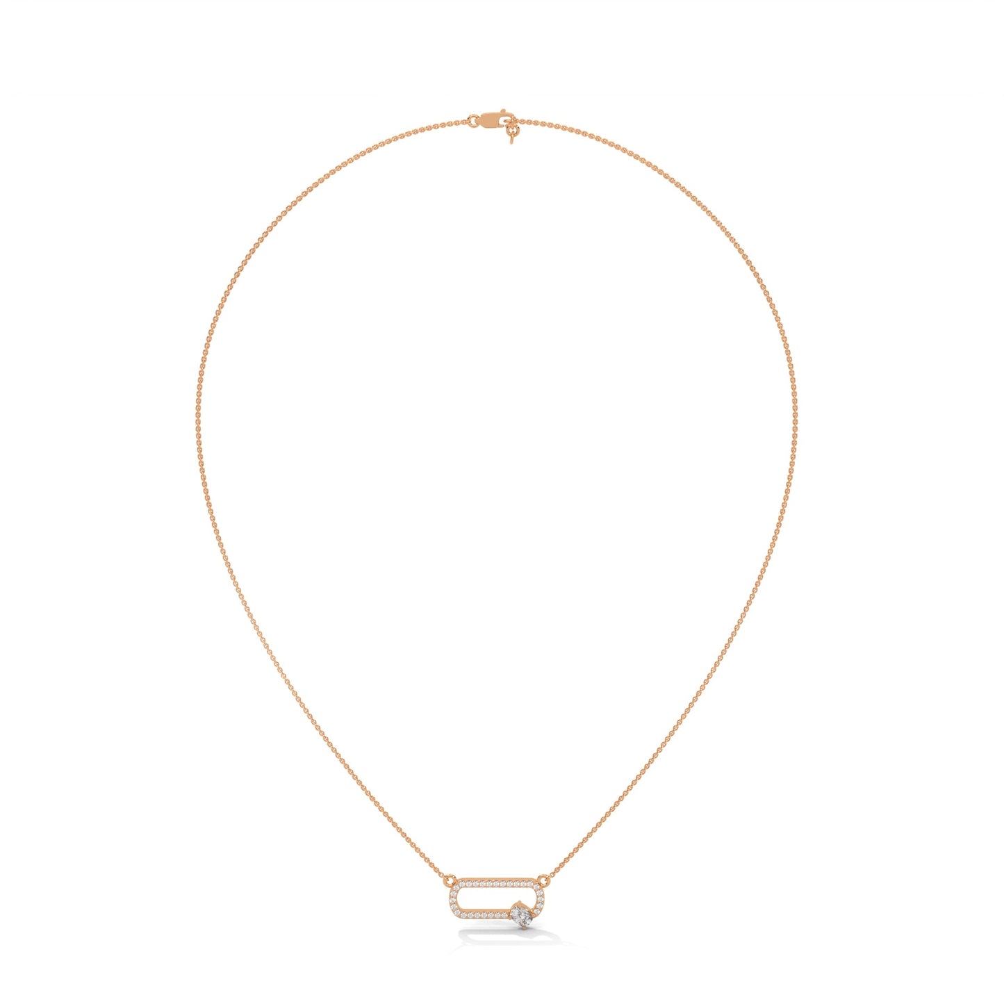 14K Gold Cushion-Cut Diamond Geometric Pendant Necklace | 0.57 CTW
