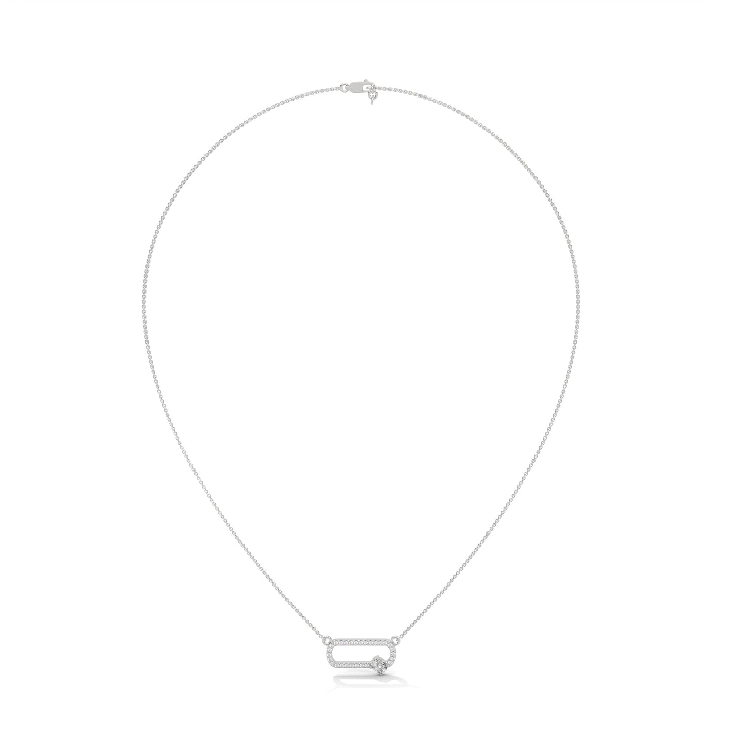 14K Gold Cushion-Cut Diamond Geometric Pendant Necklace | 0.57 CTW