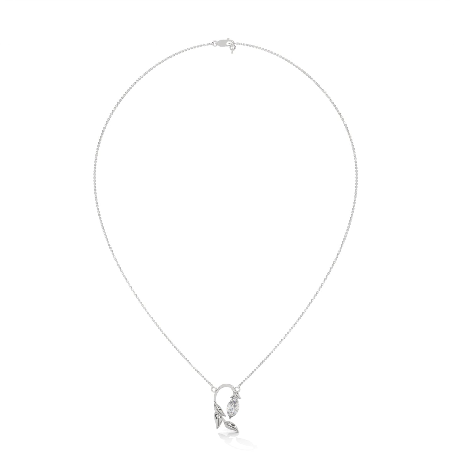 14K Gold Marquise-Cut Diamond Vine Pendant Necklace | 0.50 CTW