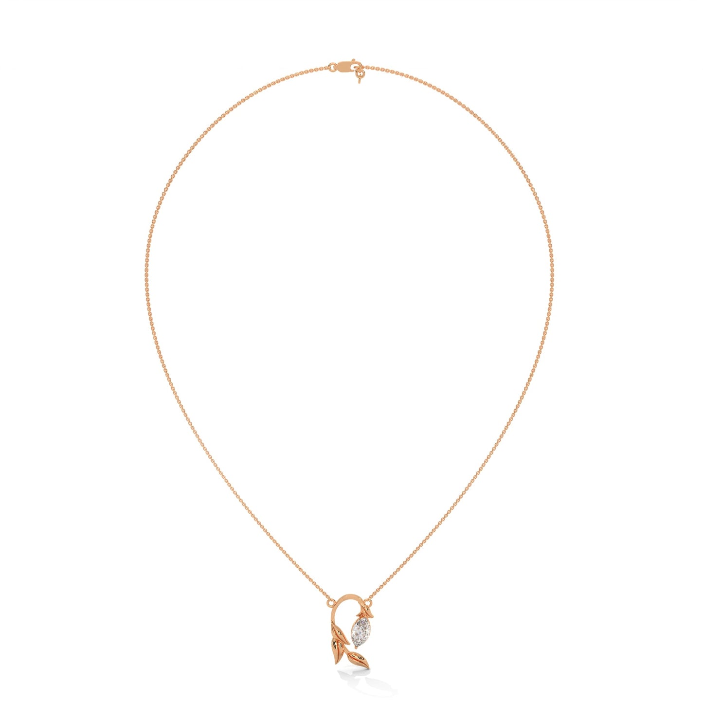 14K Gold Marquise-Cut Diamond Vine Pendant Necklace | 0.50 CTW