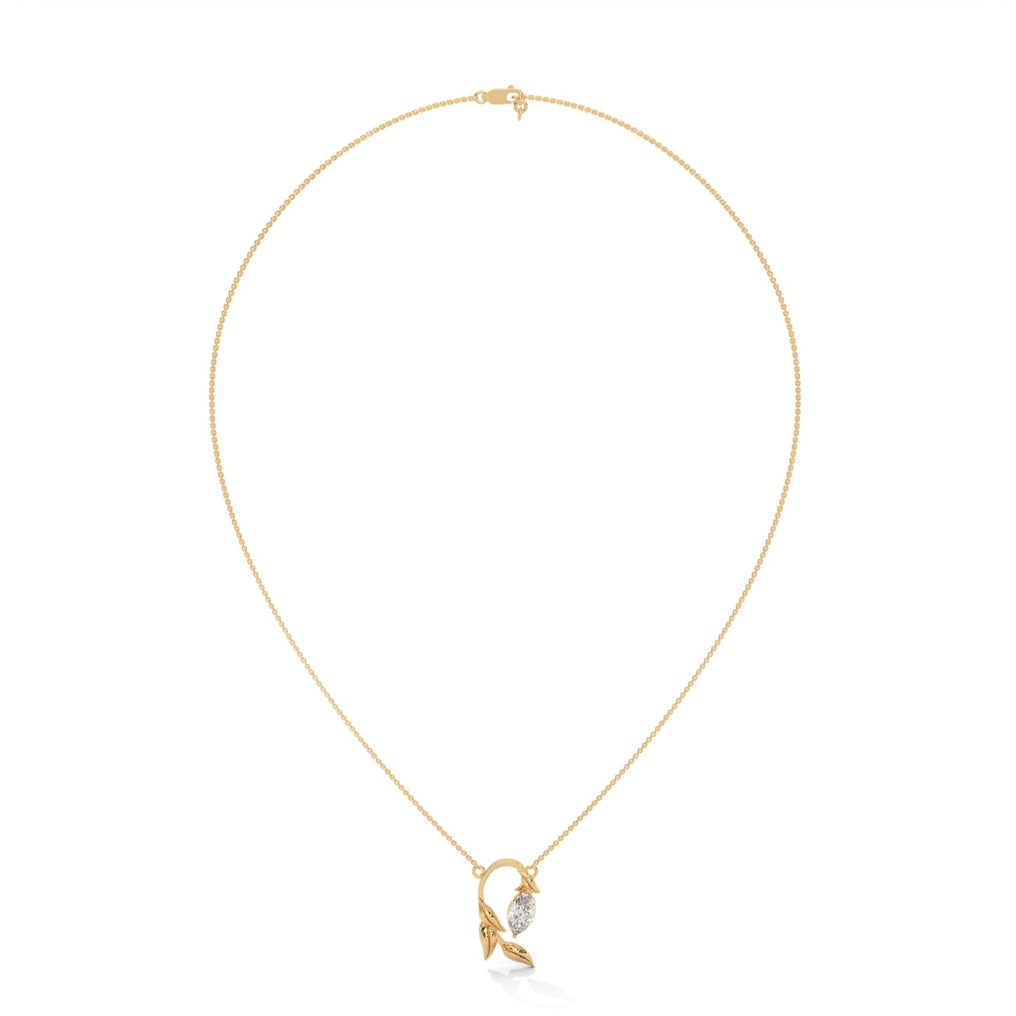 14K Gold Marquise-Cut Diamond Vine Pendant Necklace | 0.50 CTW