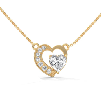 Endless Love: 14K Gold 0.75CT Heart-Cut Diamond Pendant Necklace