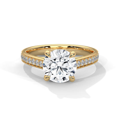 Majestic 2.28 CTW Round-Cut Diamond Pave Engagement Ring | E-VS1