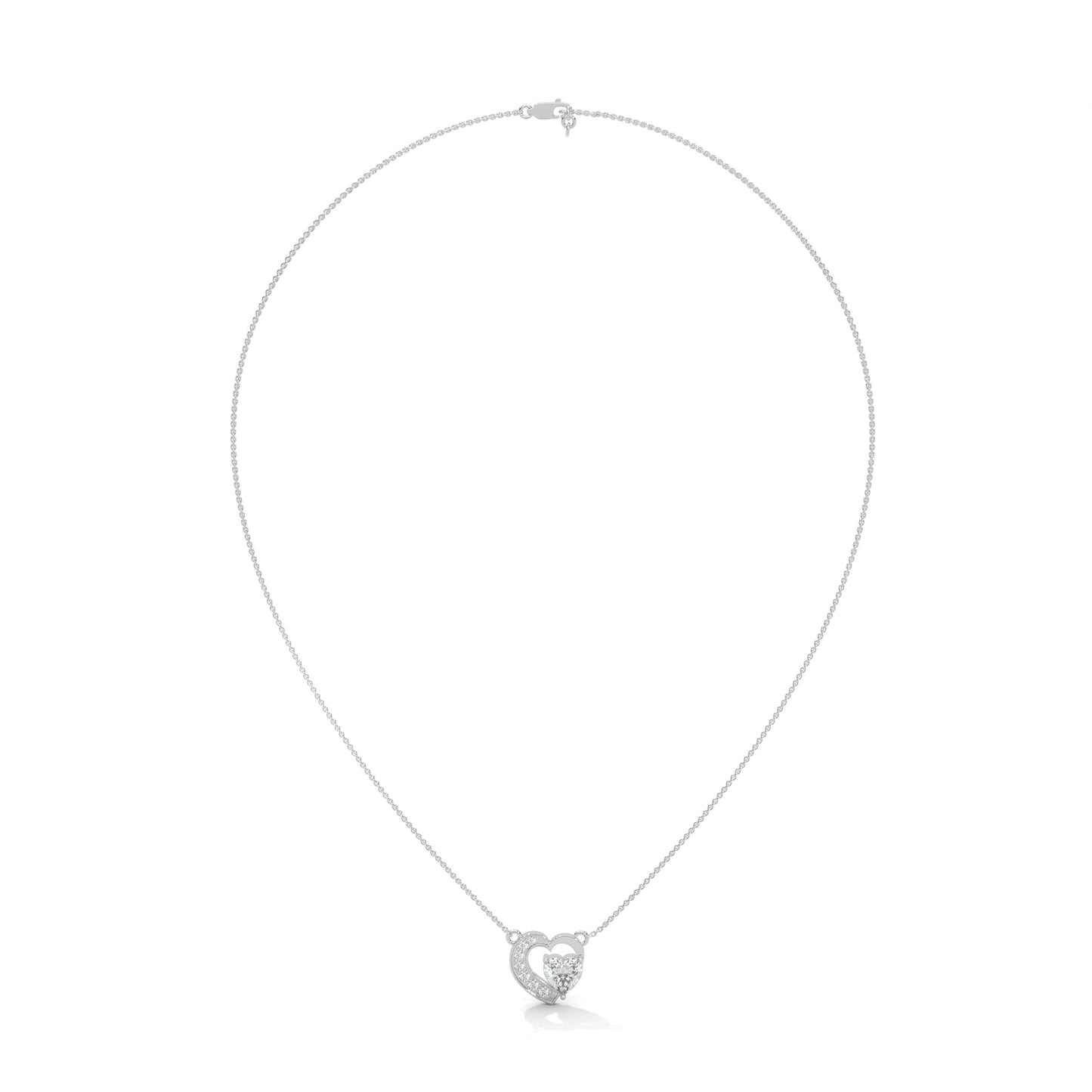 Endless Love: 14K Gold 0.75CT Heart-Cut Diamond Pendant Necklace