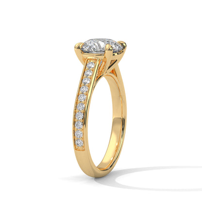 Majestic 2.28 CTW Round-Cut Diamond Pave Engagement Ring | E-VS1