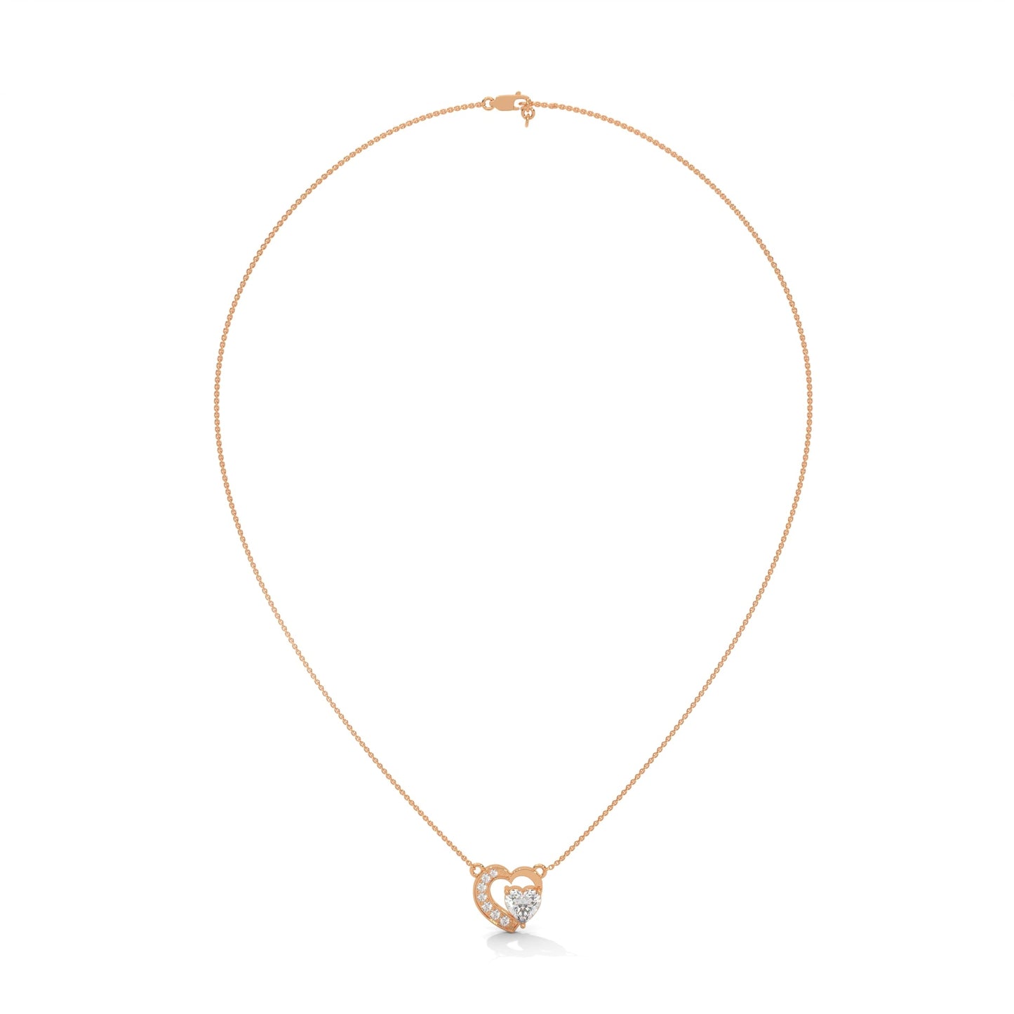 Endless Love: 14K Gold 0.75CT Heart-Cut Diamond Pendant Necklace