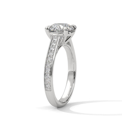 Majestic 2.28 CTW Round-Cut Diamond Pave Engagement Ring | E-VS1