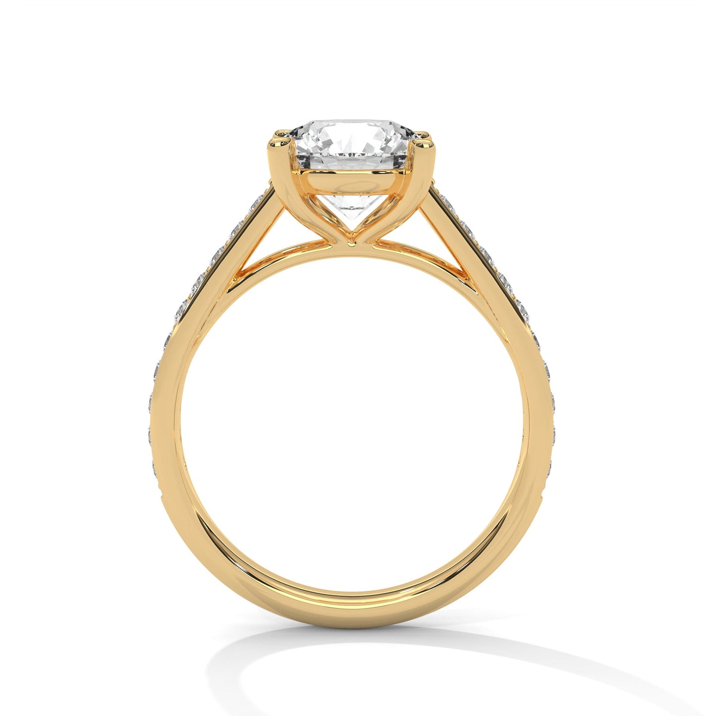 Majestic 2.28 CTW Round-Cut Diamond Pave Engagement Ring | E-VS1