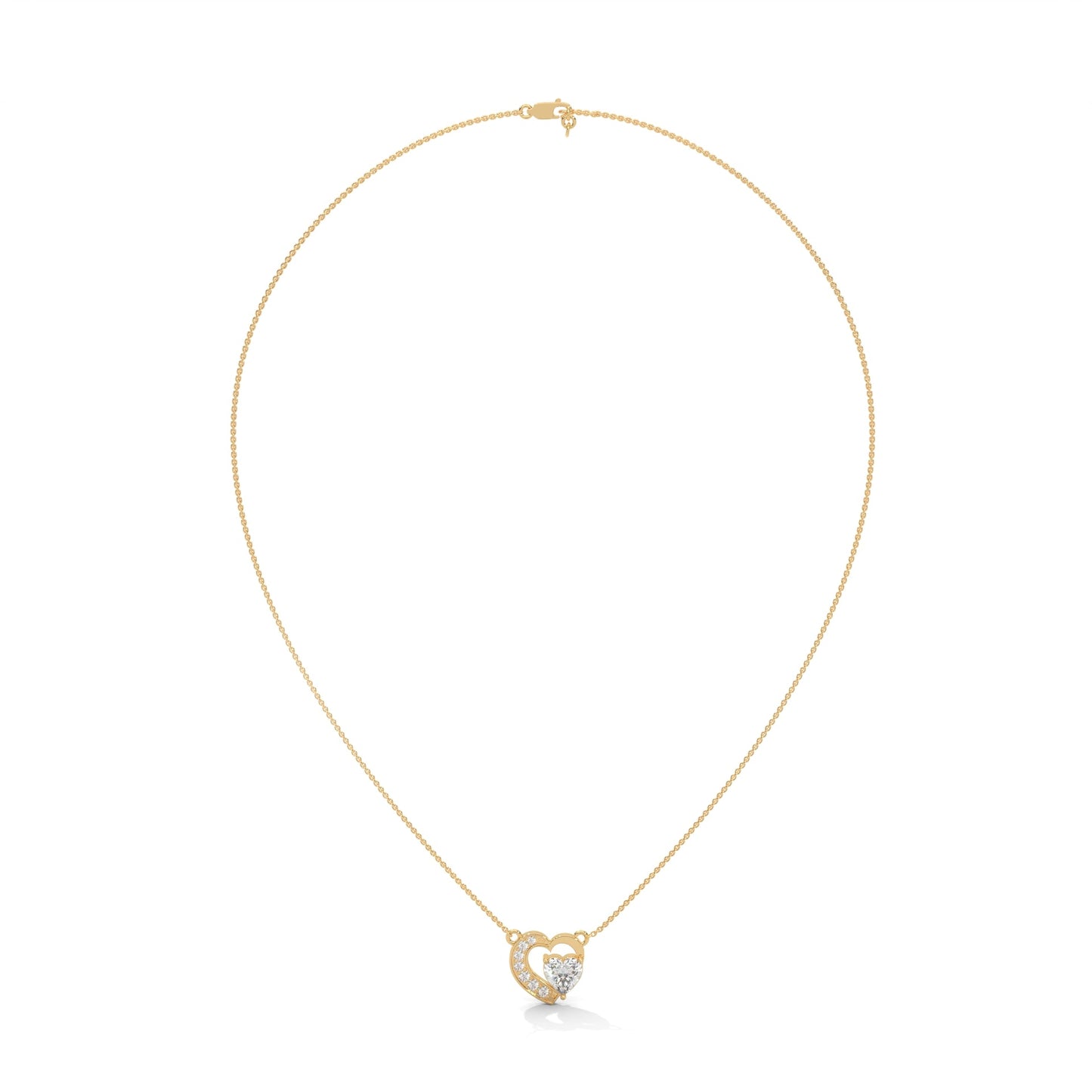 Endless Love: 14K Gold 0.75CT Heart-Cut Diamond Pendant Necklace