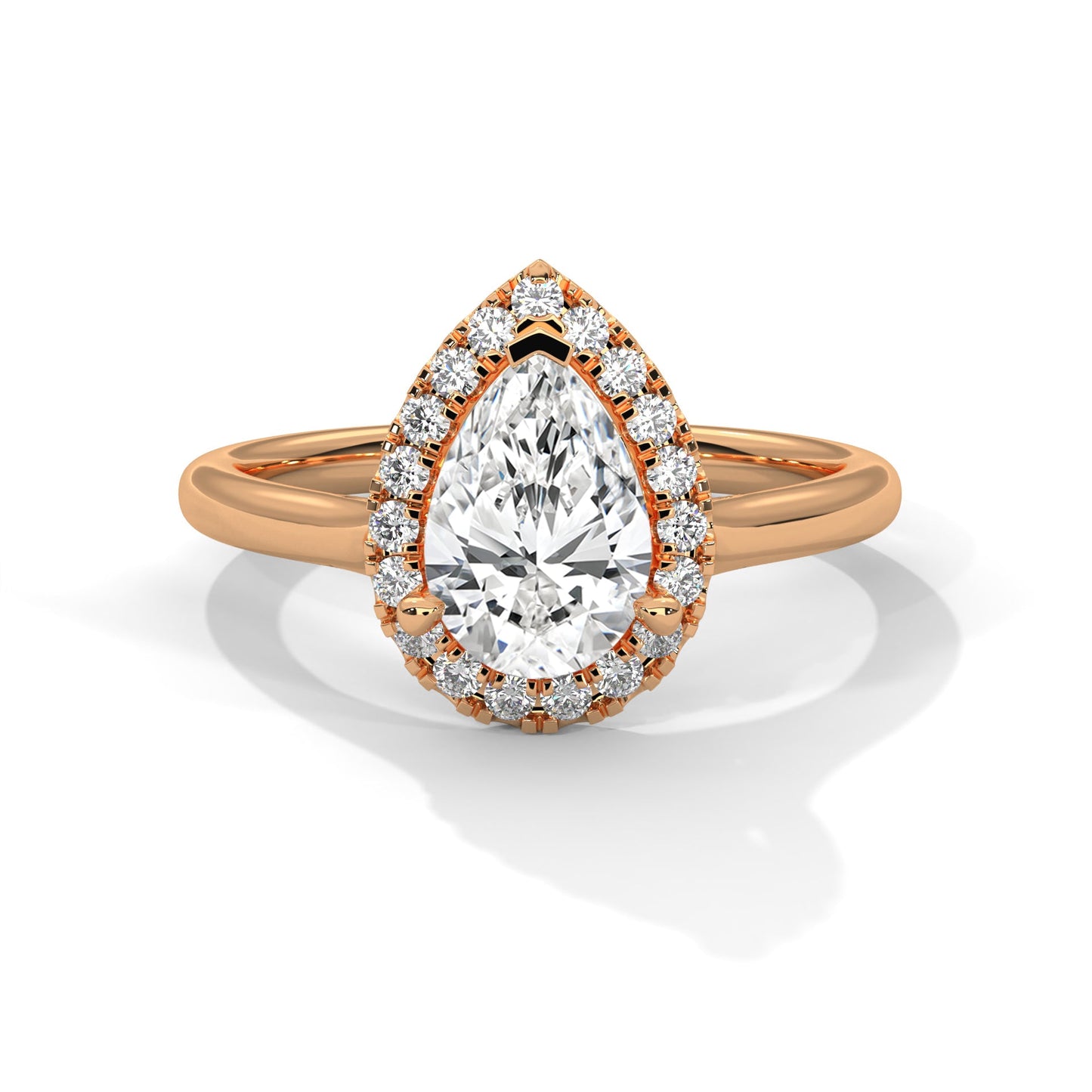 Radiance 2.19 CTW Pear-Cut Diamond Halo Ring | F-VS1