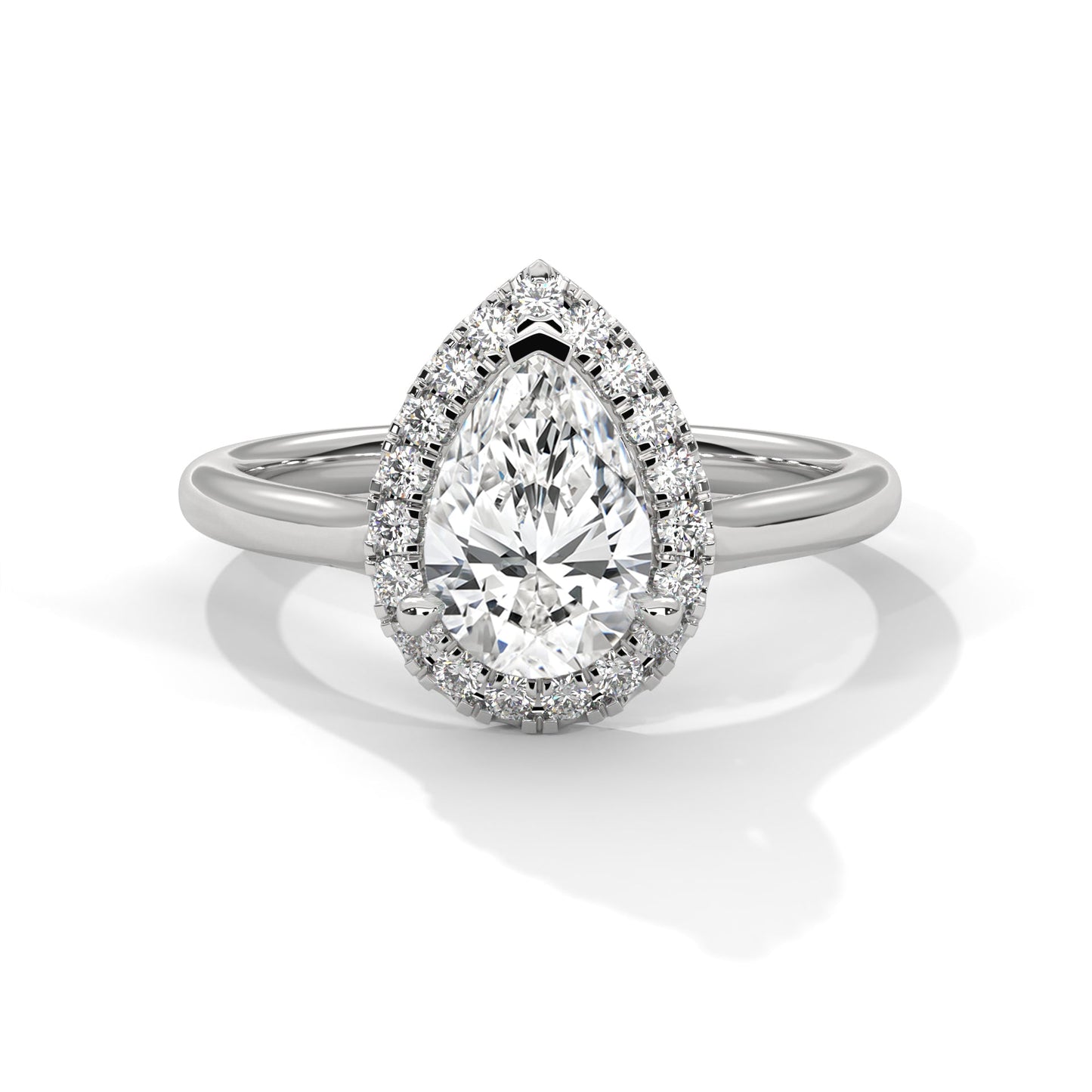 Radiance 2.19 CTW Pear-Cut Diamond Halo Ring | F-VS1